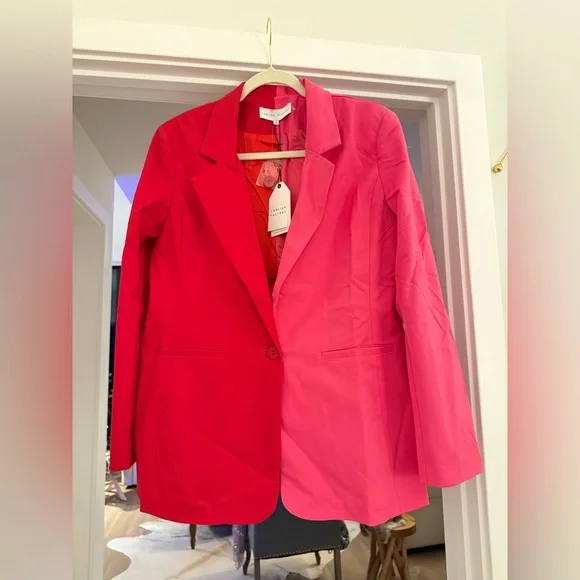 English Factory Red and Pink Blazer - Picture 2 of 8